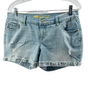 Old Navy Boyfriend Distressed Cutoff Cuffed Jean Shorts Women Size 6 Light Wash